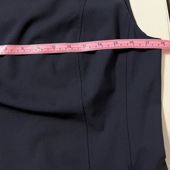 Theory Helaina Sleeveless Shift Dress in Stretch Italian Summer Wool NAVY BLUE - Picture 9 of 13